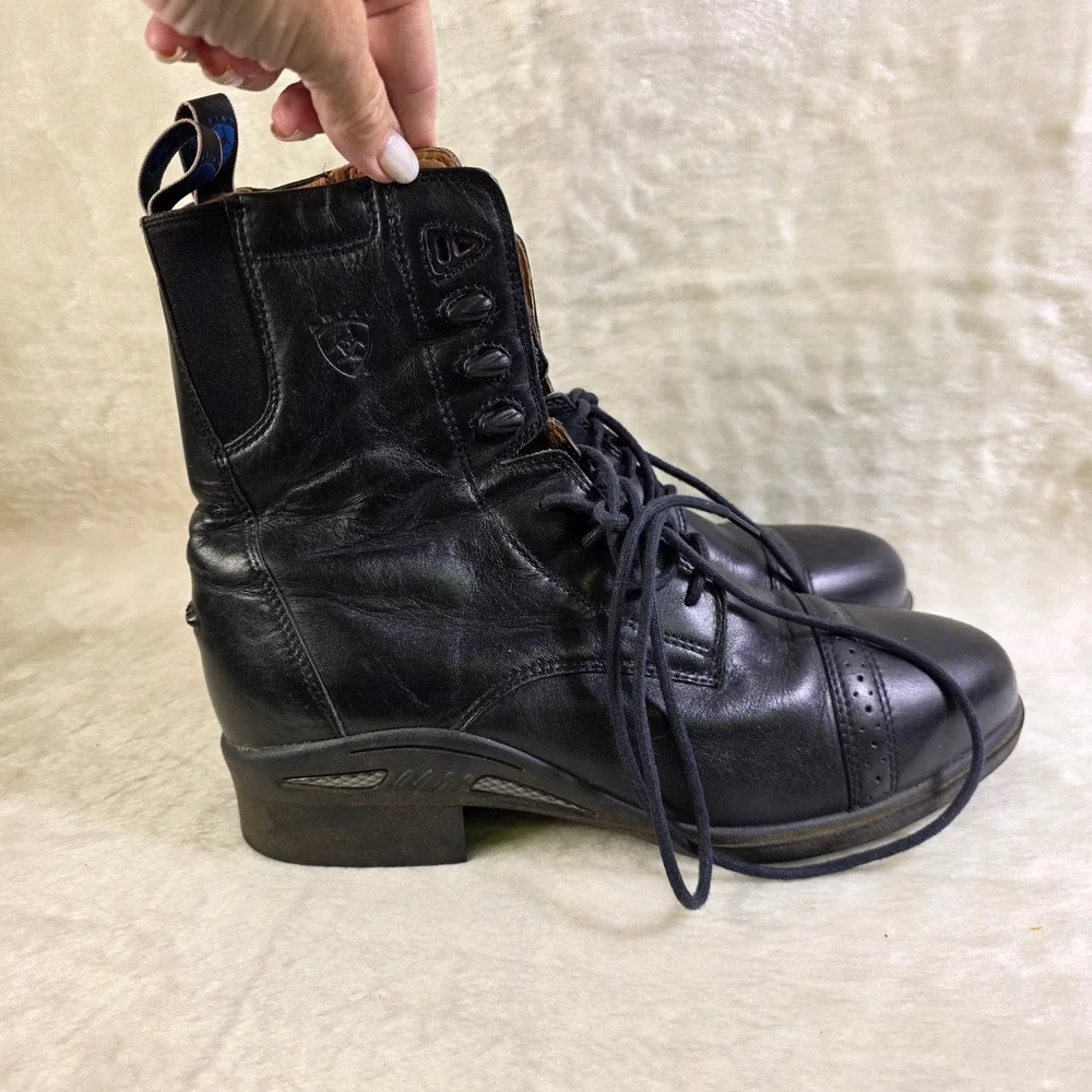 Ariat Paddock Boots Performer Pro Cobalt XR Black Leather Moto Lace Up Men 10.5D